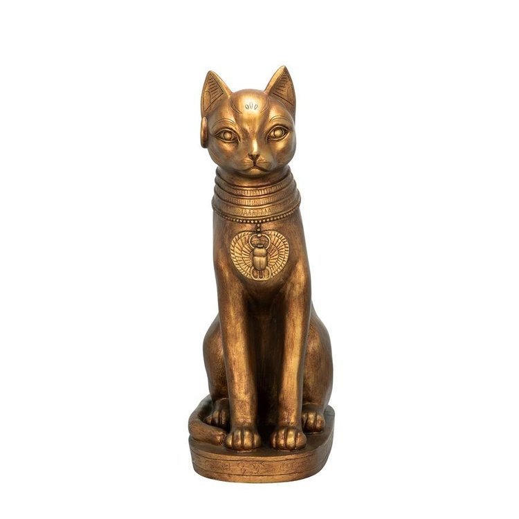 古代エジプト 黄金色のバステト神 彫像、彫刻/ 黄金猫 古代エジプト 黄金色のバステト神 彫像、彫刻/ 黄金猫