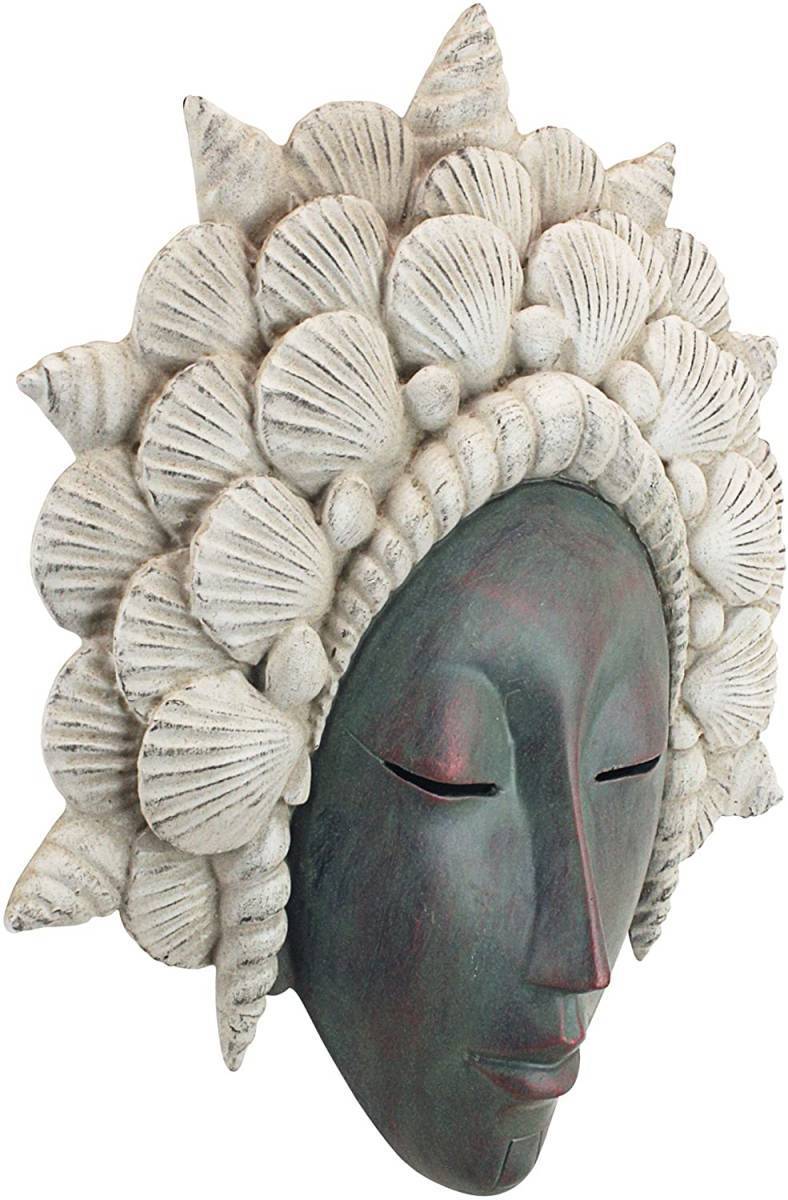 貝殻の乙女 マーメイド壁の彫刻 青い彫像/ ビーチカフェ ボートハウス アクアリウム（輸入品_画像4