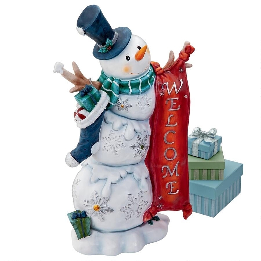 雪崩 ようこそ 雪だるまの彫像 ウエルカム・ボード - 玄関 ピロティ 新築祝い 贈り物（輸入品)