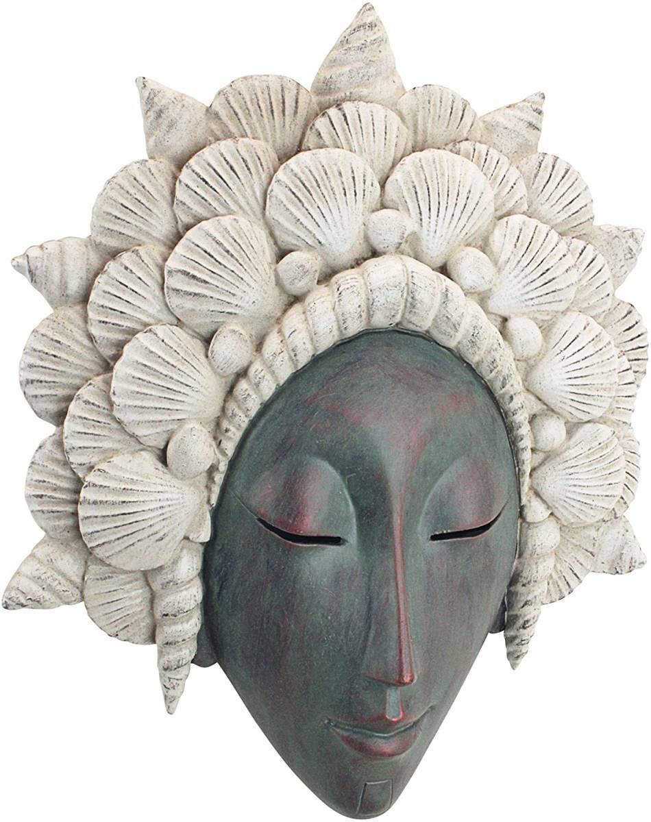 貝殻の乙女 マーメイド壁の彫刻 青い彫像/ ビーチカフェ ボートハウス アクアリウム（輸入品_画像3