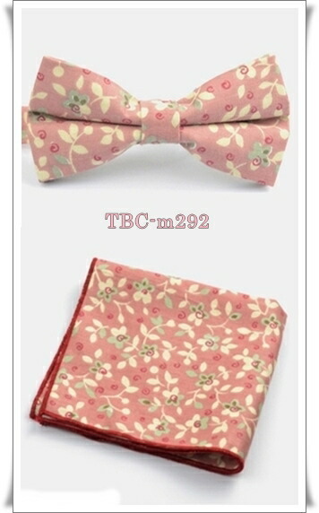  lovely floral print. pocket square attaching. butterfly necktie TBC-m292