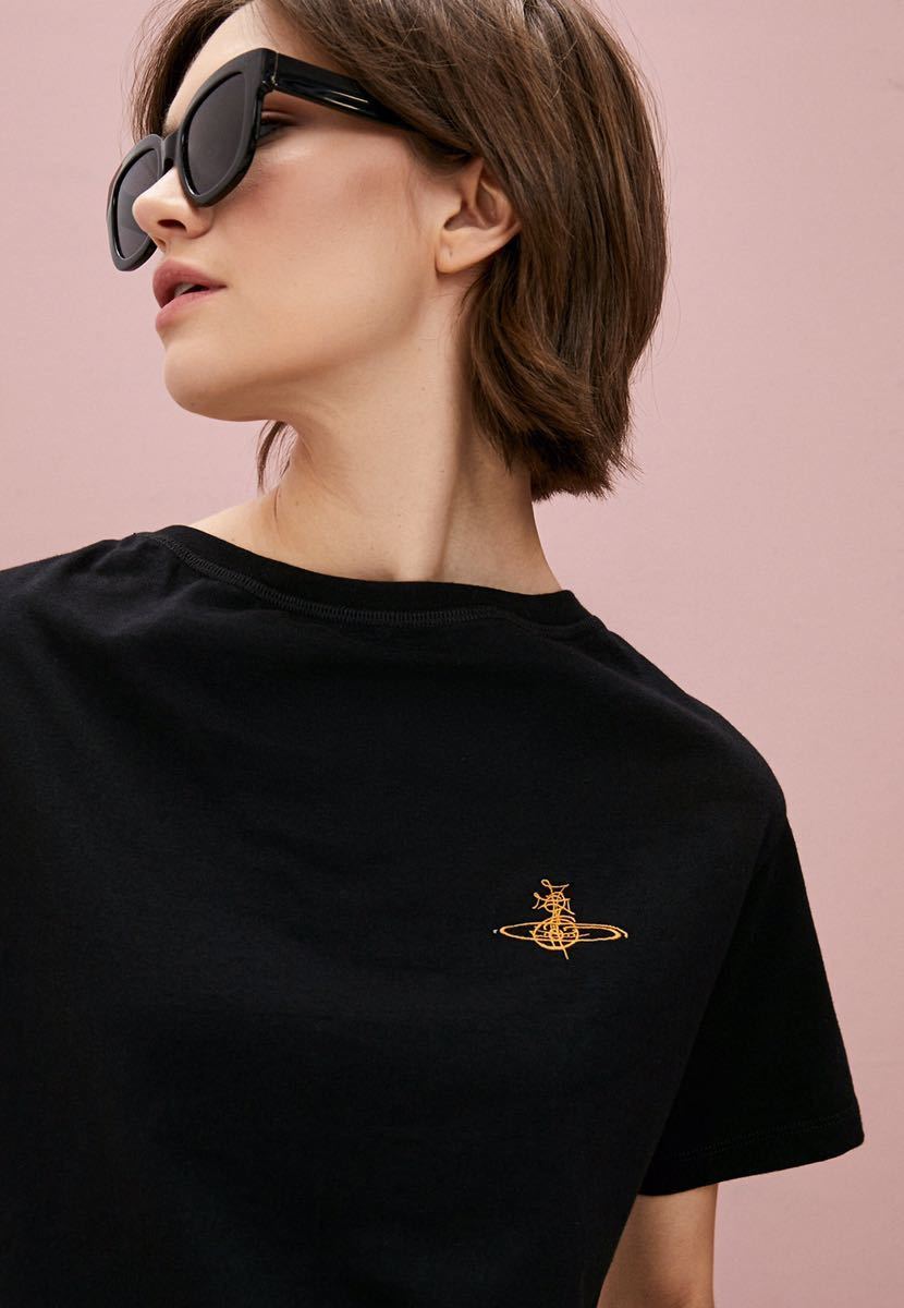 新品未使用 限定1点◇ VivienneWestwood ロゴ刺繍Tシャツ 黒 サイズL 