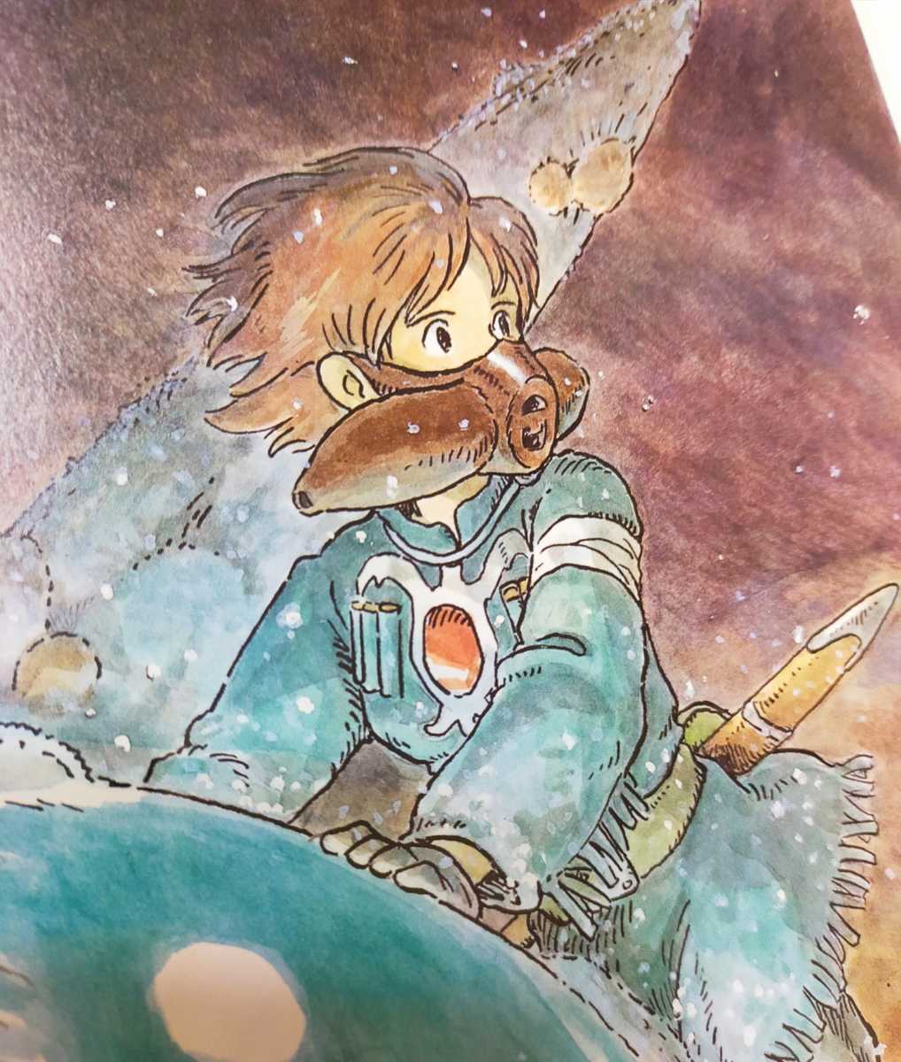 [ рамка товар ] Studio Ghibli Kaze no Tani no Naushika Ghibli официальный альбом с иллюстрациями порез .. Animage акварельная живопись Miyazaki . осмотр ) Ghibli постер. открытка 