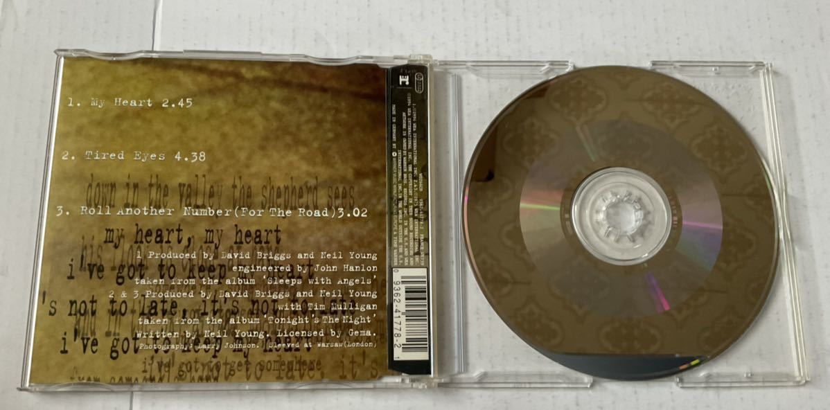 Neil Young & CRAZY HORSE. My Heart. 1994年.UK&EU盤. 3曲入りCDシングル,ニールヤング, クレイジーホース. WO266CD 9362-41778-2._画像2