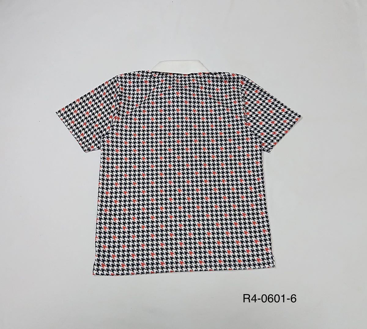 IGNIO イグニオ // 半袖 千鳥格子柄 ドライ ポロシャツ (白×黒×赤) サイズ M_画像2