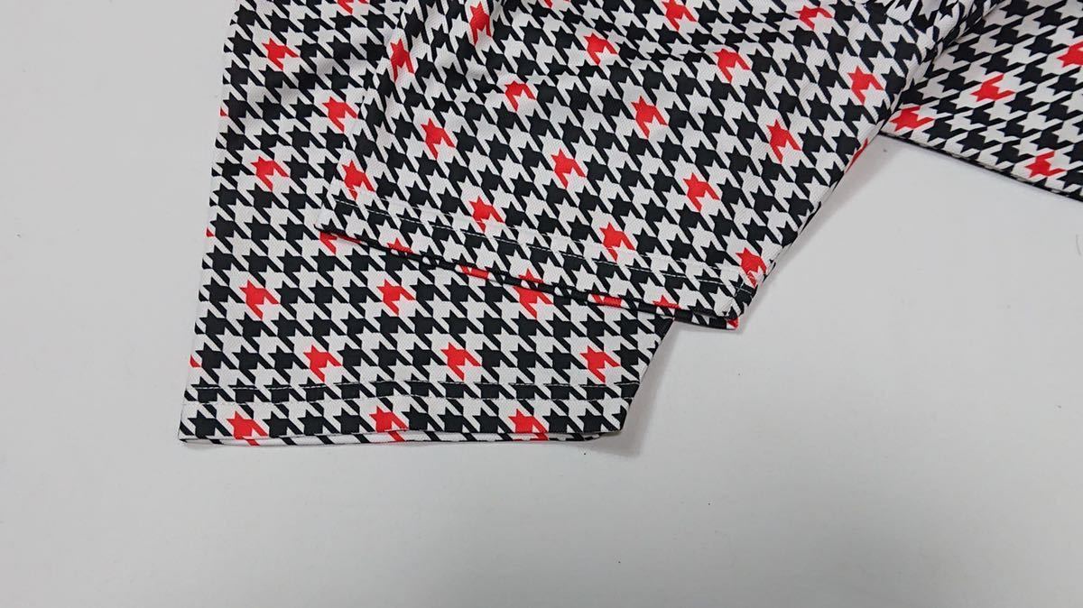 IGNIO イグニオ // 半袖 千鳥格子柄 ドライ ポロシャツ (白×黒×赤) サイズ M_画像5