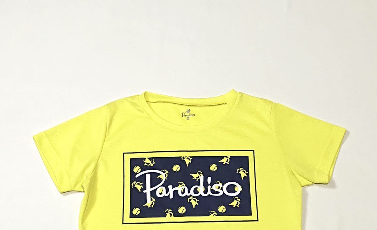 (レディース) Paradiso パラディーゾ // 半袖 ロゴプリント ドライ Tシャツ (イエロー系) サイズ M_画像3