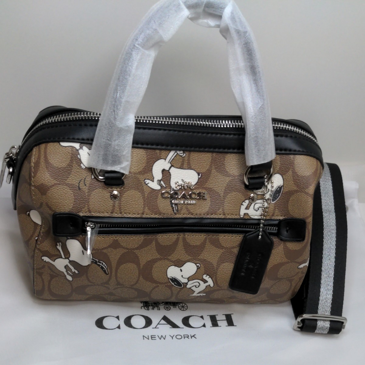 コーチ COACH ミニボストンバッグ ショルダーバッグ SNOOPYかわいい