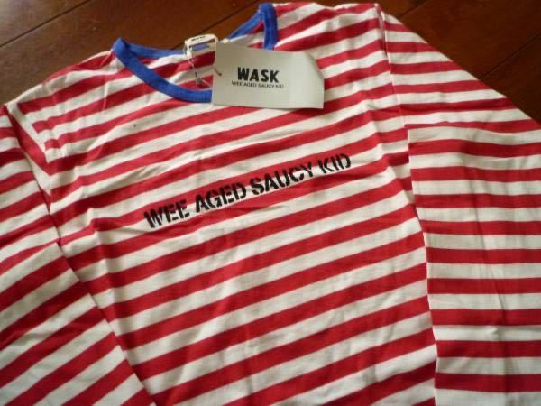 WASK・ワスク・長袖Tシャツ・ボーダー・レッド×ホワイト・150・定価6080円_画像2