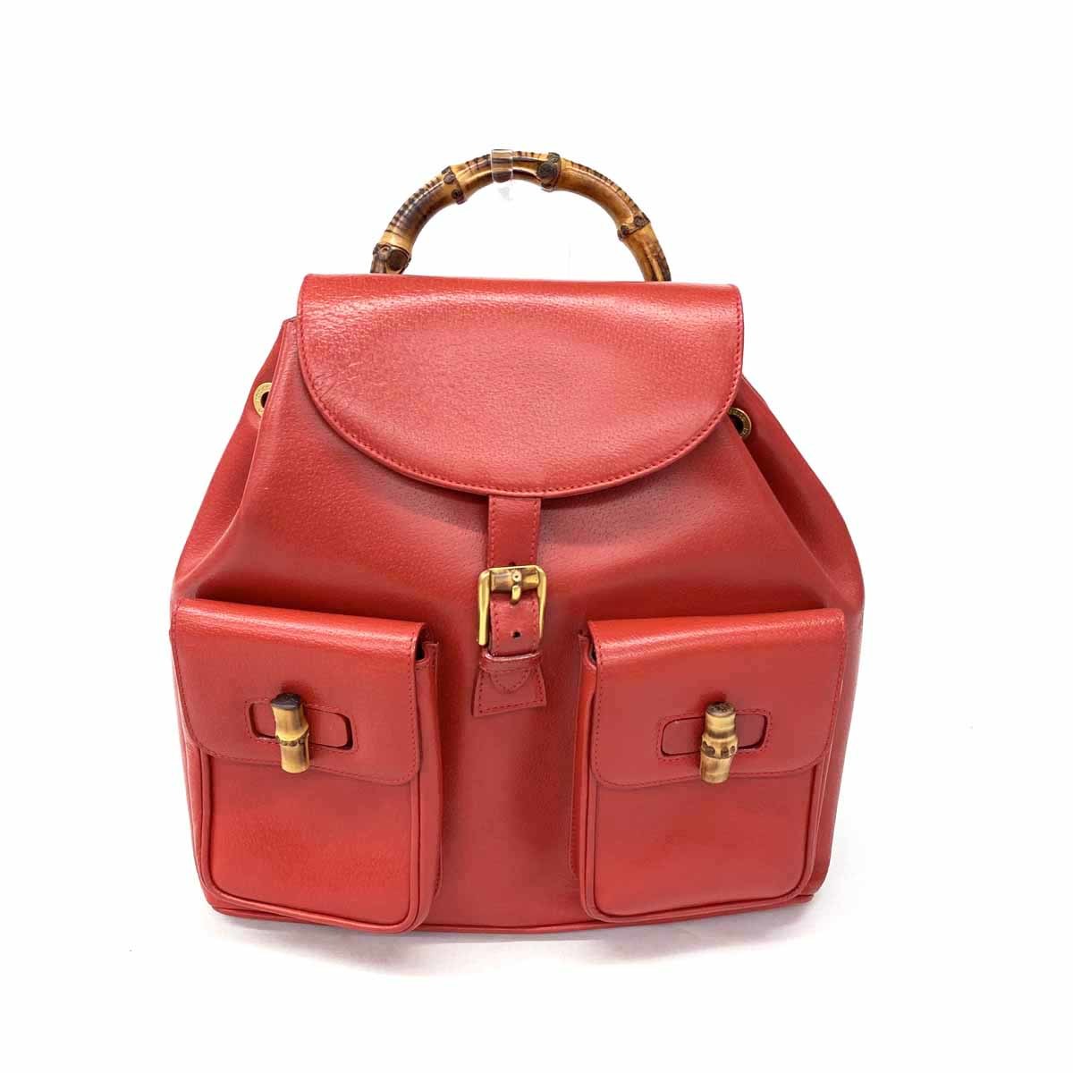 良好◇GUCCI グッチ リュックサック◇003 2058 0016 レッド レザー