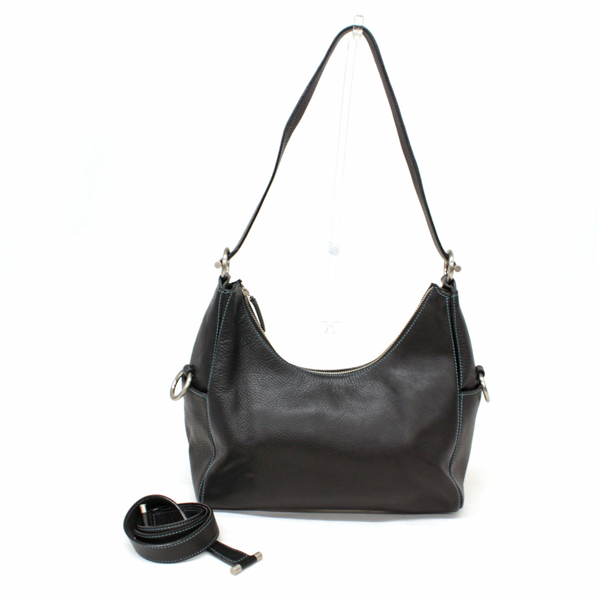 ◇土屋鞄 レザー 2WAYバッグ◇ black /黒/ブラック/肩掛け/斜め掛け