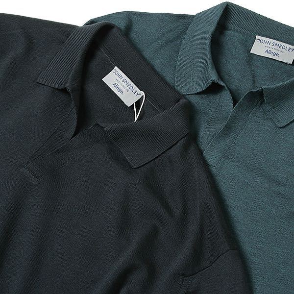 JOHN SMEDLEY × ALLEGE スキッパー ニット ポロ ネイビー 3 L アレッジ