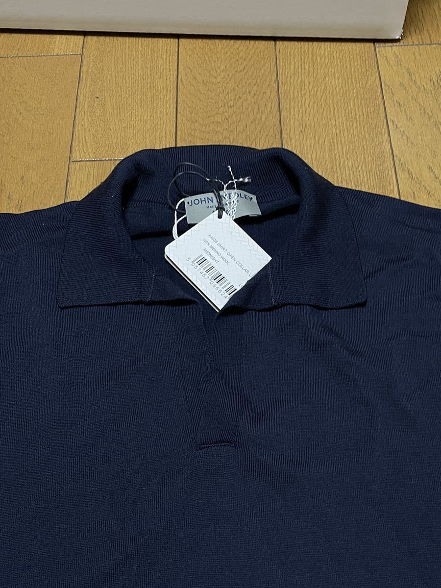 JOHN SMEDLEY × ALLEGE スキッパー ニット ポロ ネイビー 3 L アレッジ