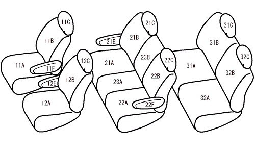 Bellezza ベレッツァ シートカバー カジュアル プレマシー CR3W CREW H17/2~H22/6 7人乗 20F/20C/20CS/20S/20Z/23S_画像2