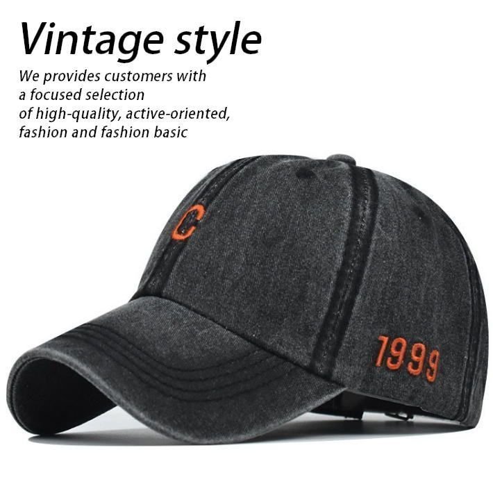 【C】Vintage style ローキャップ キャップ 帽子 メンズ レディース こなれ感 7988369 9009978 P-1 ブラック 新品 1円 スタート_画像1