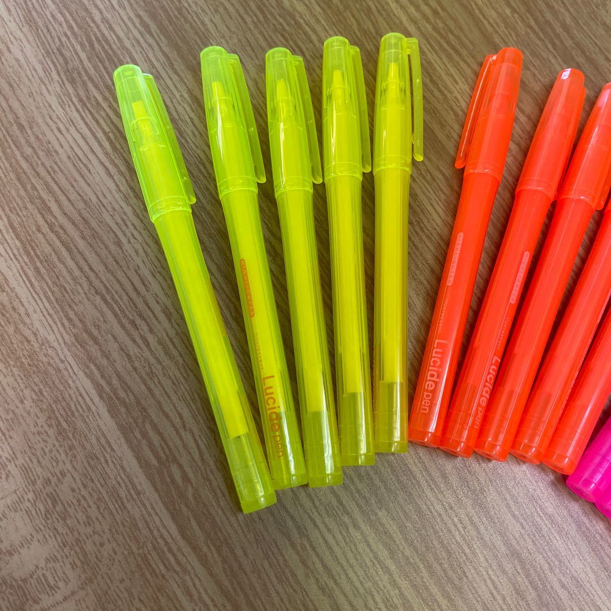 蛍光ペン　ピンク、イエロー、オレンジ、ブルー、グリーン5色5本　25本セット