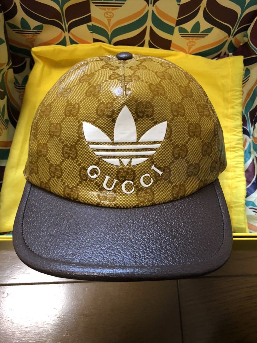 Mサイズ 即発送 新品未使用 adidas Gucci Baseball Cap Monogram adidas x Gucci ベースボールキャップ  帽子 アディダス グッチ コラボ