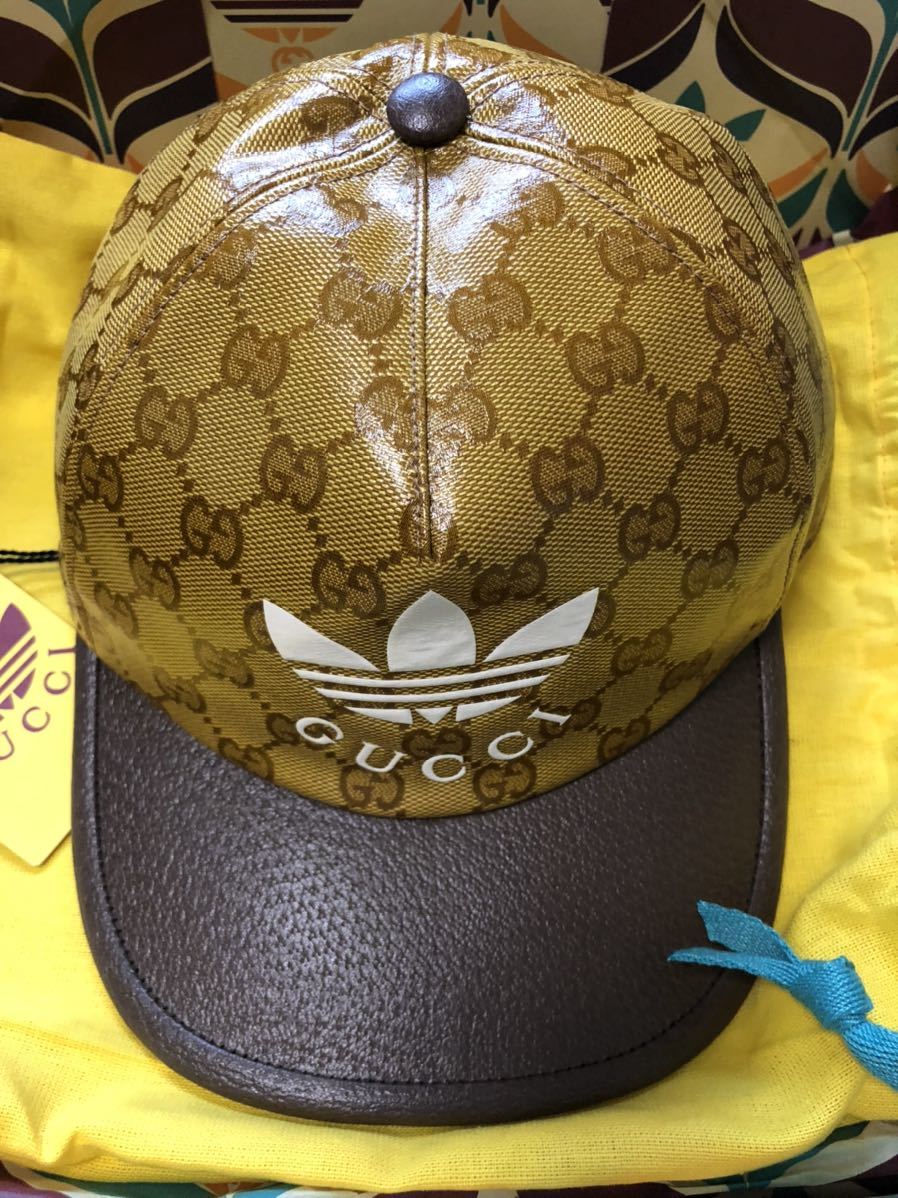 Mサイズ 即発送 新品未使用 adidas Gucci Baseball Cap Monogram adidas x Gucci ベースボールキャップ  帽子 アディダス グッチ コラボ