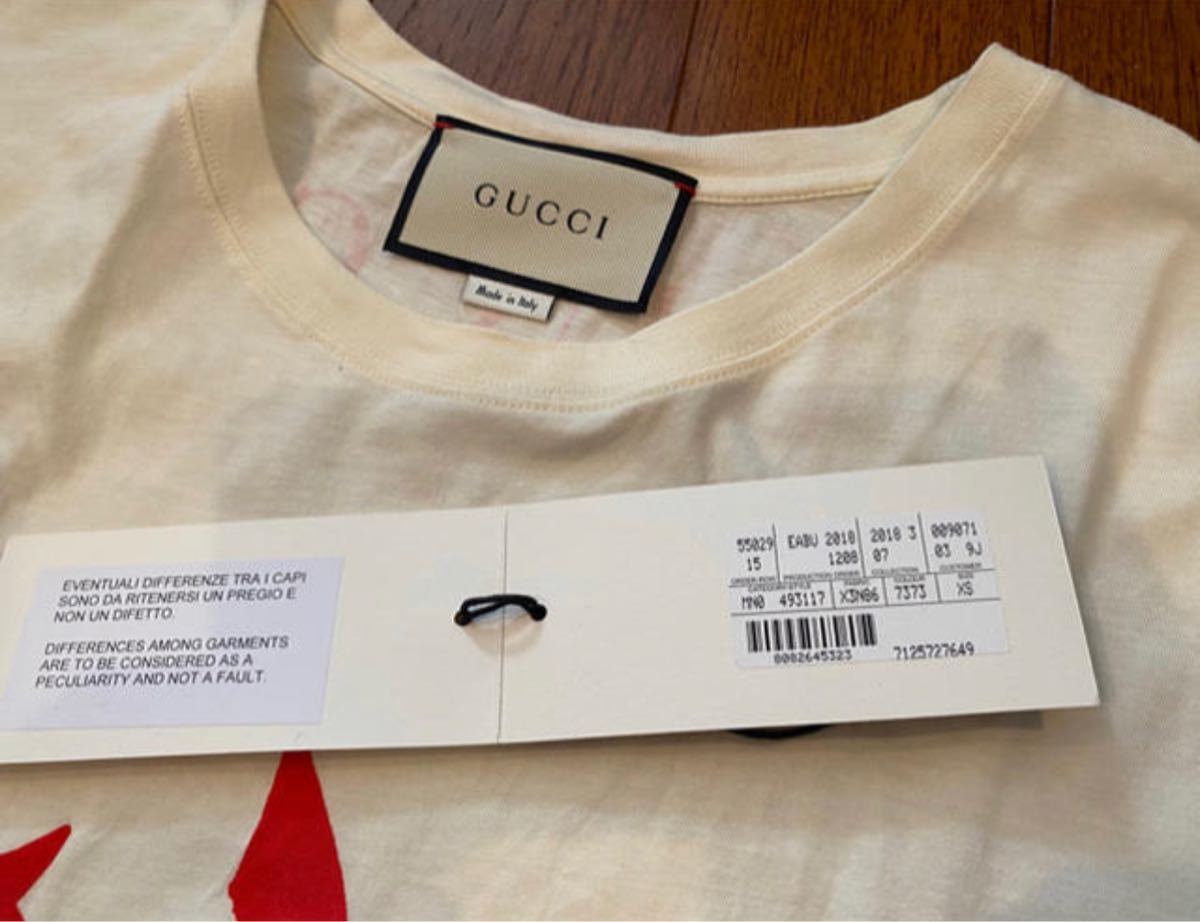 【美品】グッチ Tシャツ XS GUCCI TEE バッグプリント サメ ミケーレ 半袖 