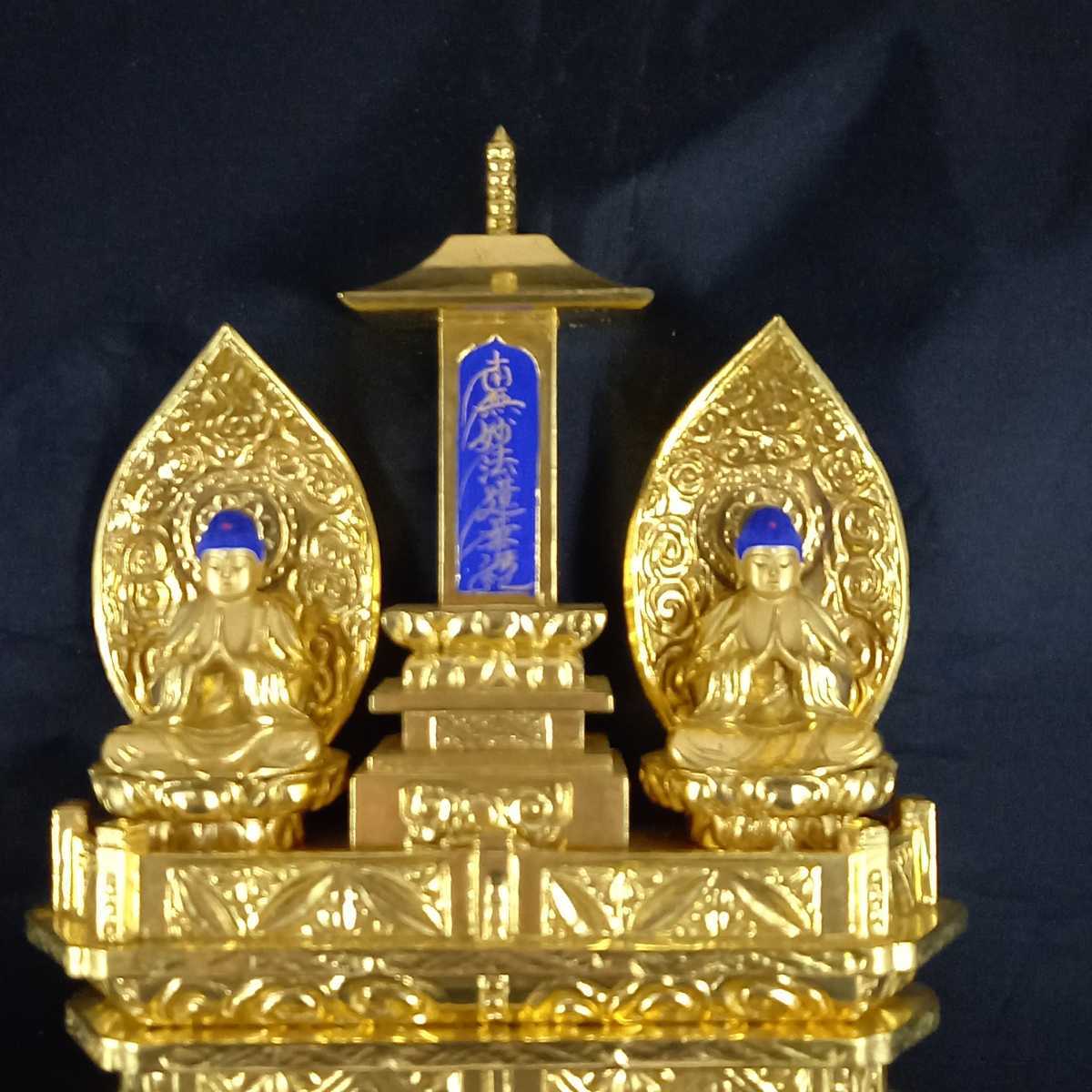 最終値下 長期保管品 三宝尊 本金箔 肌本金粉 高さ35㎝ 仏具 723-