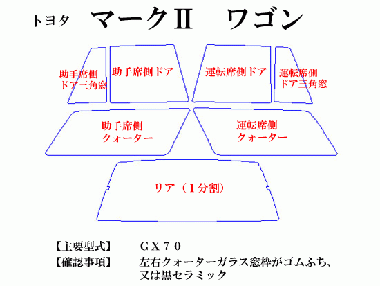 トヨタ マークII ワゴン　最高級ウィンドウフィルム　シルフィード　断熱スモーク IRカット92%(赤外線）　カット済みカーフィルム_画像2