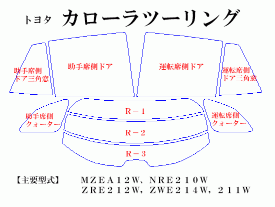 カローラツーリング　ＺＲＥ２１２Ｗ　高品質スモークウィンドウフィルム　ルミクールSD　UVカット99%(紫外線)　カット済み_画像2