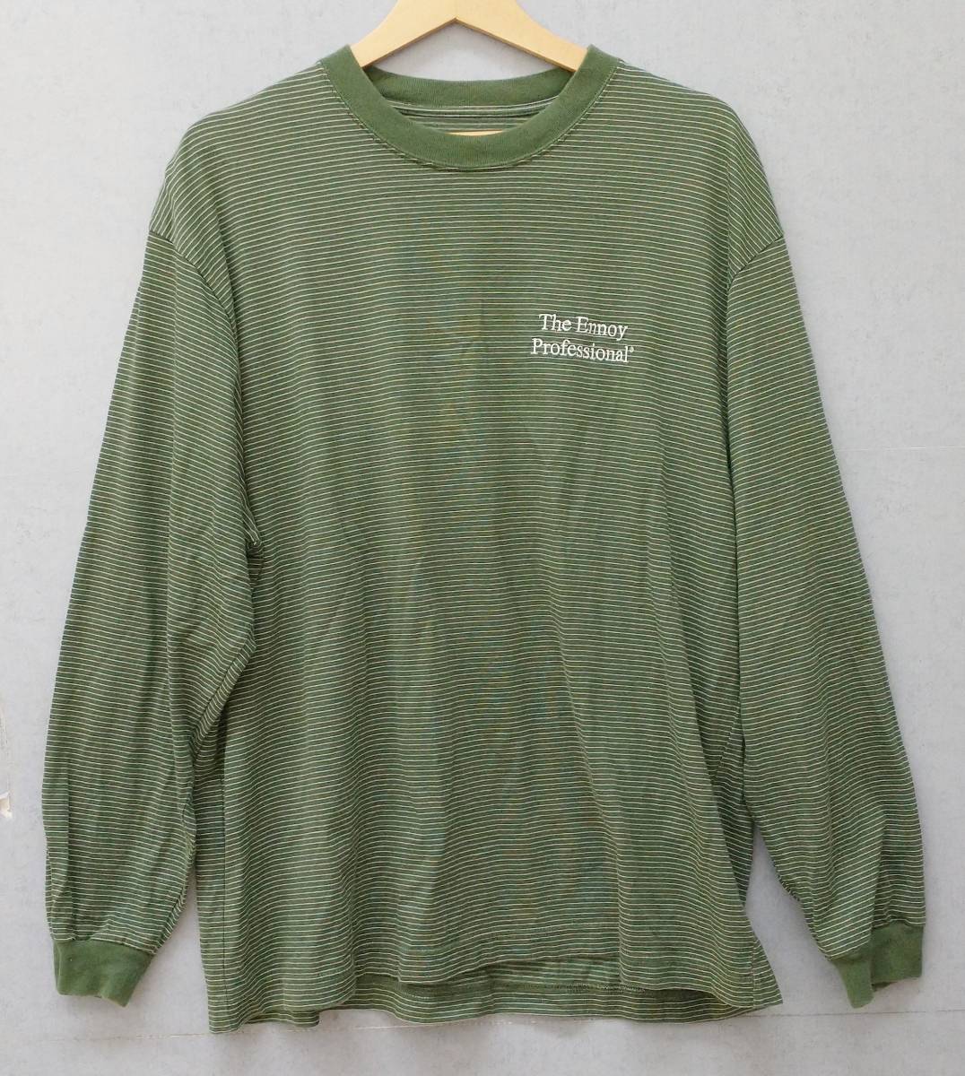 ENNOY エンノイ Border LS Tee ロンT グリーン M - Tシャツ/カットソー