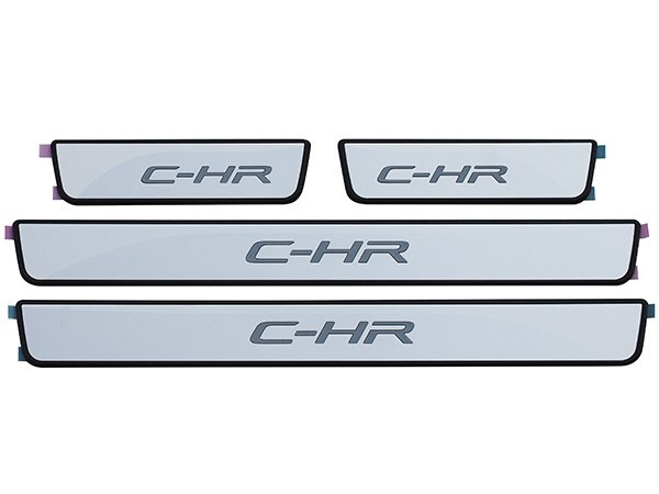 USトヨタ純正 スカッフプレート フロント/リア 4枚セットドアシル サイドシルプレート プロテクター C-HRロゴ入 トヨタ C-HR_画像1