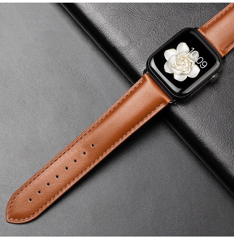 Apple Watch アップルウォッチバンド　革交換バンド 38/40/41mm シリーズ2345678SE対応 時計替えベルトレザーベルト高品質　ライトブラウン