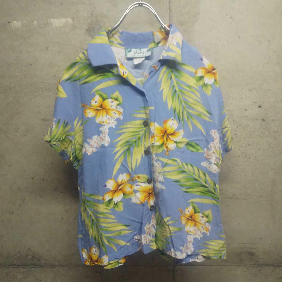 USA製 アロハシャツ XS TWO PALMS HAWAII レーヨン ハワイ 半袖シャツ レーヨンシャツ ハワイアンシャツ vintage ヴィンテージ used 古着 