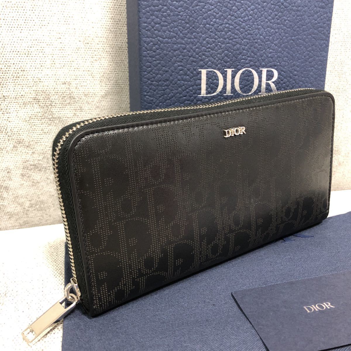 美品 正規品 ディオール オブリーク ギャラクシーレザー 長財布 dior
