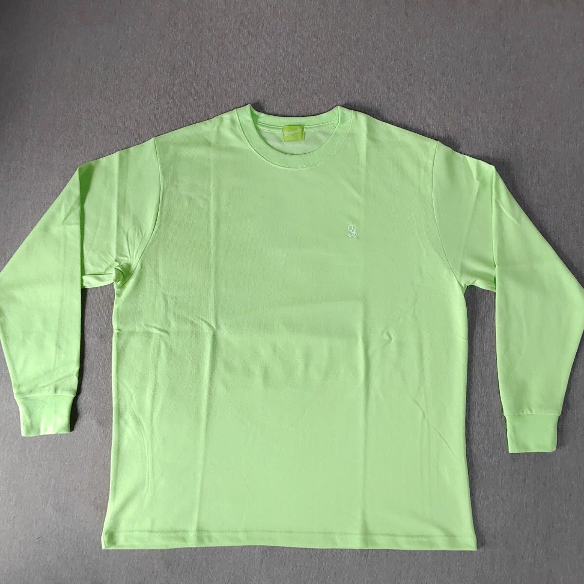 レディース メンズ トップス ロングTシャツ 長袖 L ライムグリーン 新木優子 ゆんぴょ