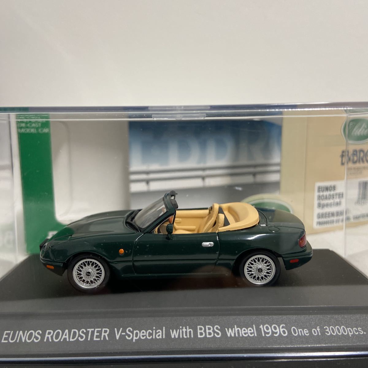 幌パーツ付き EBBRO 1/43 EUNOS Roadster V-special BBS ホイール 1996年 エブロ ユーノス ロードスター NA MAZDA 絶版 国産 名車 ミニカー_画像6