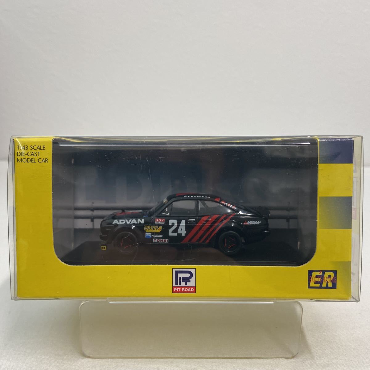 ピットロード × エブロ 1/43 アドバン サニー B110 1982年 富士 GC 開幕戦 #24 萩原光 日産 ADVAN Sunny TS 国産 旧車 名車 ミニカー