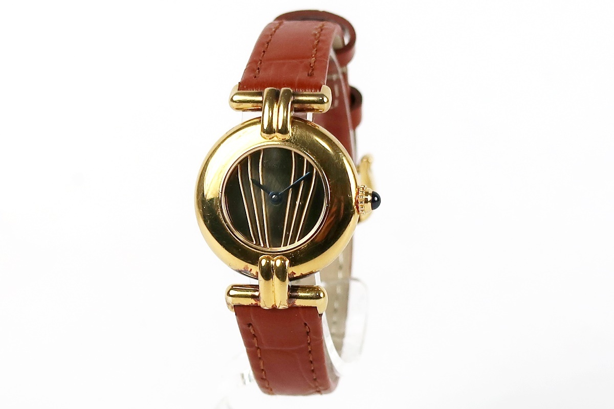 【美品】Cartier カルティエ ヴェルメイユ マストコリゼ 925 サファイア ヴィンテージ 高級ブランド腕時計 590002【LL37】