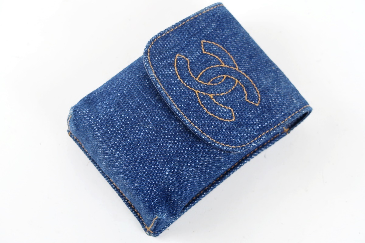 [ beautiful goods ]CHANEL Chanel here Mark Denim cigarette case brand small articles miscellaneous goods [JE5]