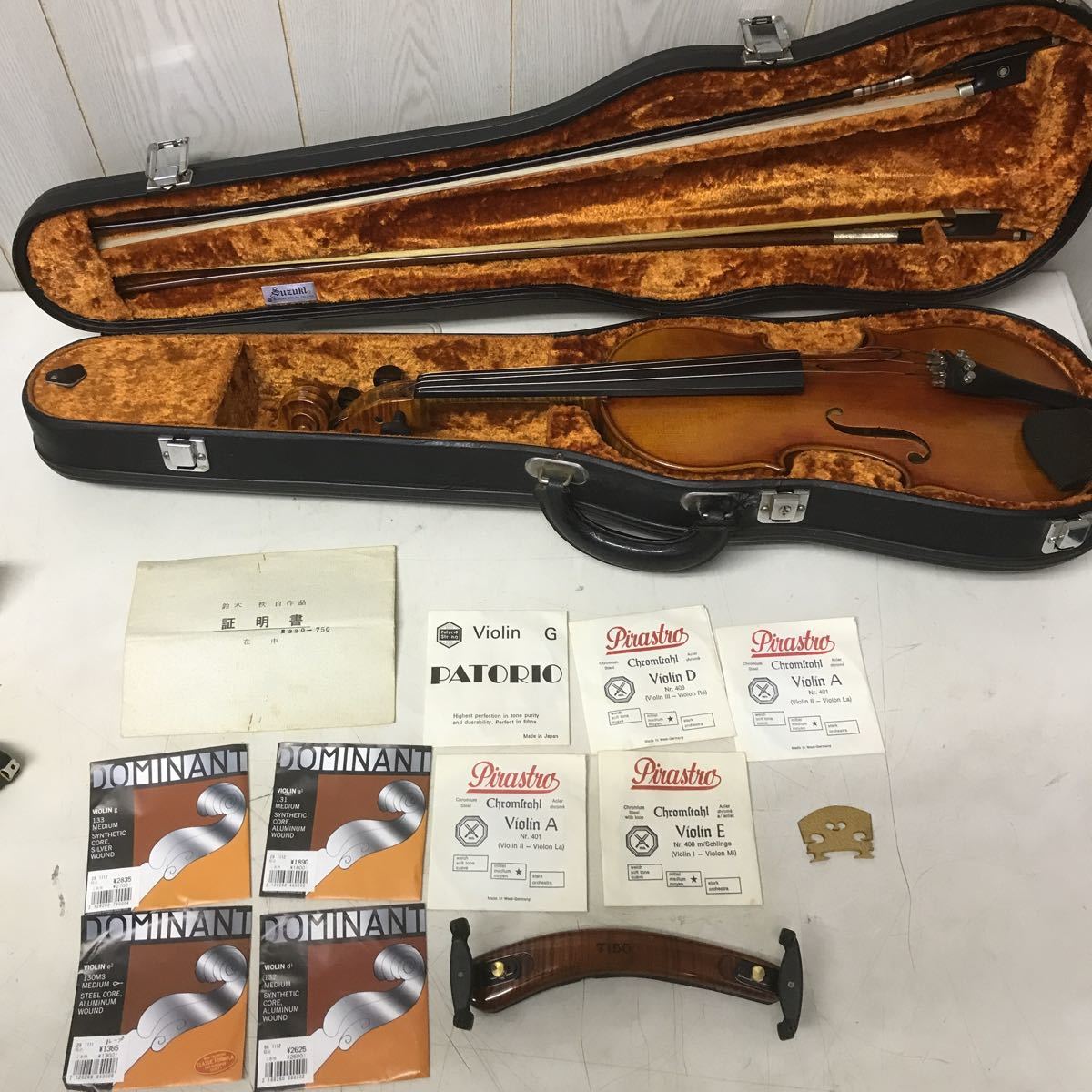 バイオリン 鈴木秩 750 昭和50年5月29日完成品 SUZUKI ハードケース バイオリン 鈴木秩 750 昭和50年5月29日完成品 SUZUKI ハードケース