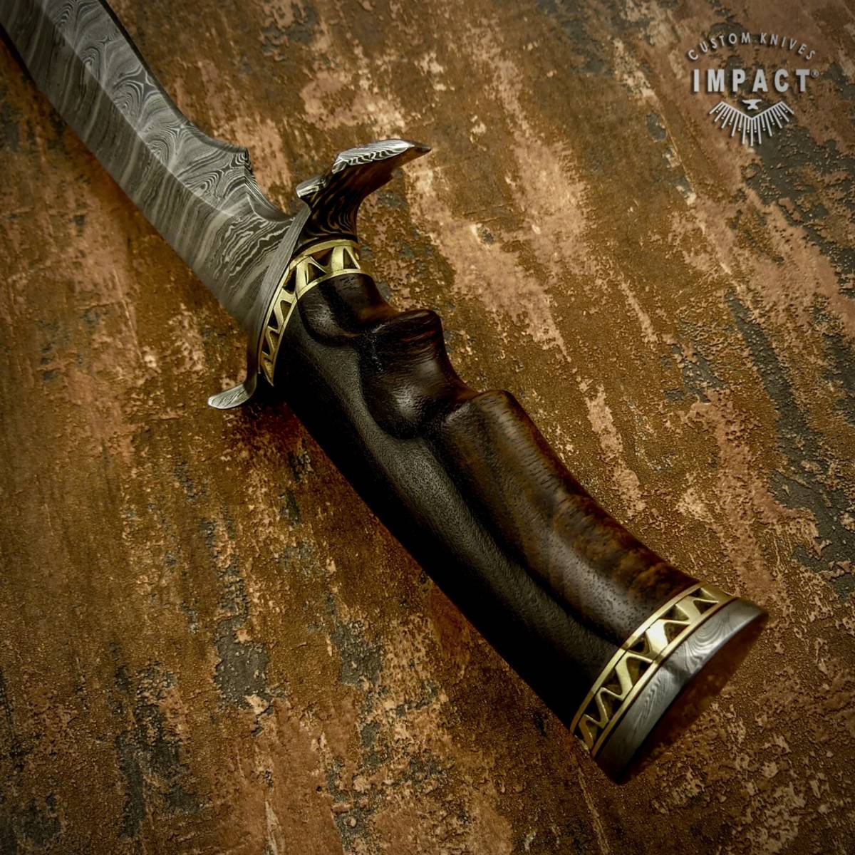 大人気安い】 ヤフオク! - 全長44.7cm イギリス IMPACT製 ダマスカス鋼