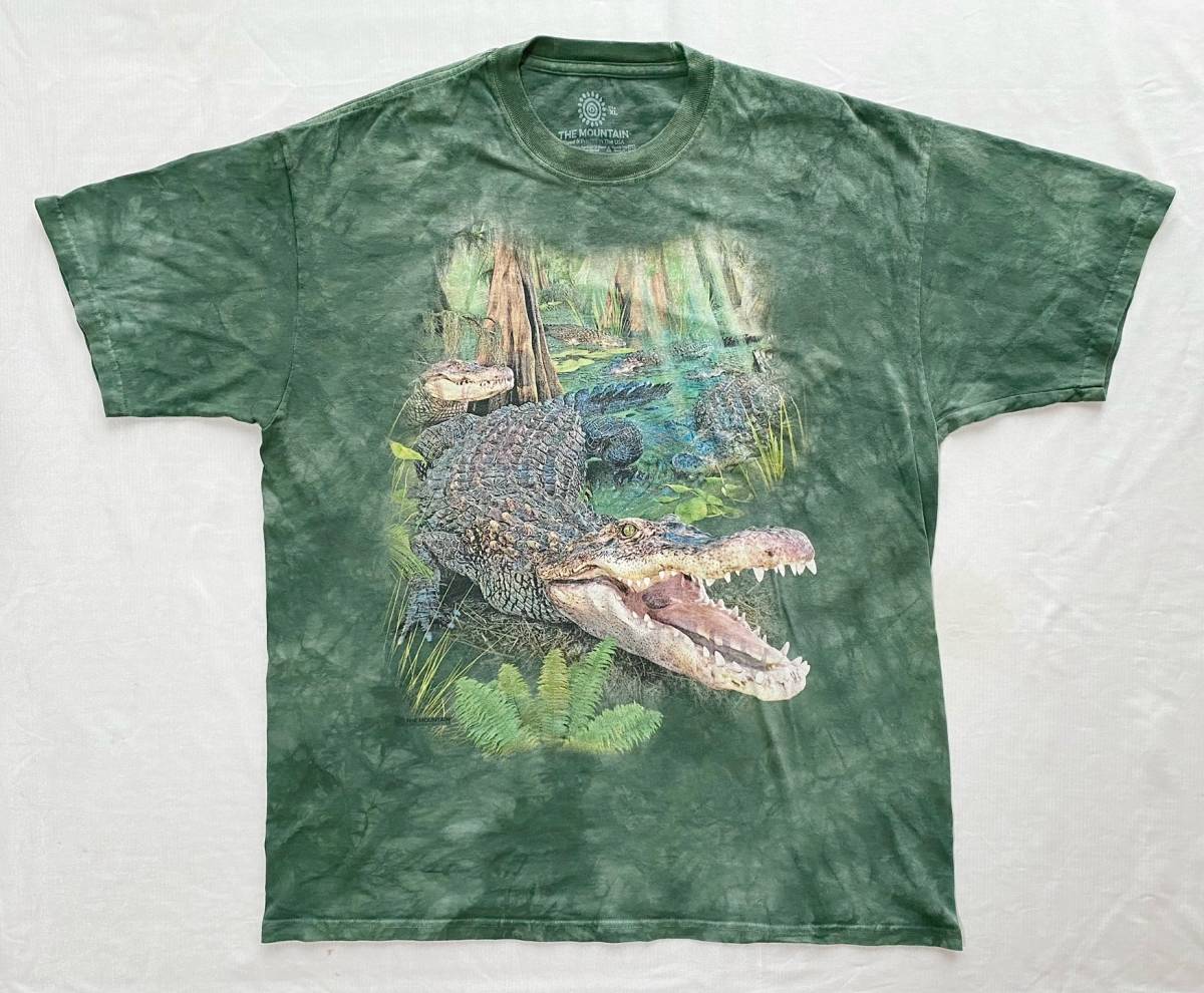 2022発売 VERSACE FOR H\u0026Mワニ柄ビッグTシャツL緑クロコダイル鰐