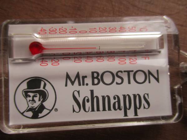 US Vintage key holder Mr.BOSTON schnapps thermometer .. place .. sake shunaps vodka brandy h11