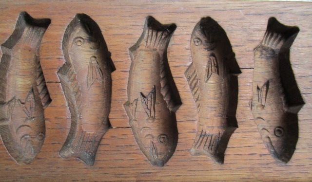 魚 菓子型 木彫木型和菓子乾菓子落雁インテリアアンティーク