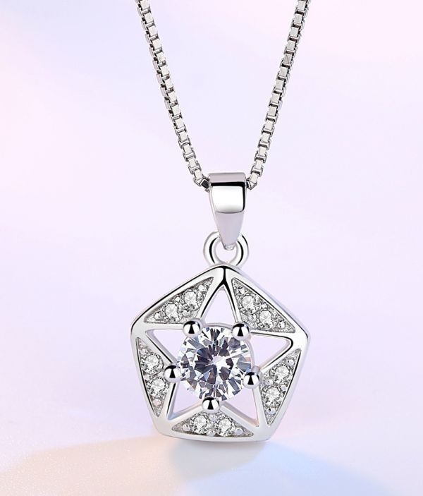 【新品未使用】#最高級の逸品#【必見】ダイヤモンドネックレス☆☆必見☆☆《1ct》&刻印有&※プラチナ仕上※_画像3