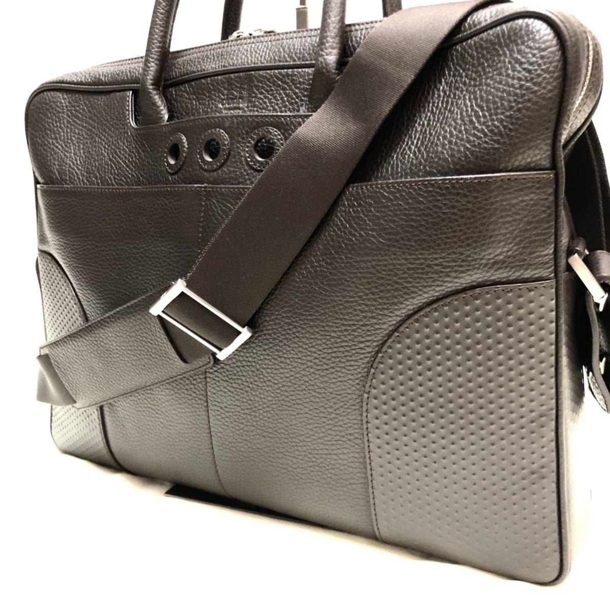 1円】美品 ダンヒル dunhill ビジネスバッグ ブリーフケース ダーク