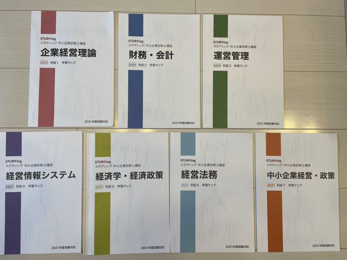 スタディング　中小企業診断士講座　基本テキスト＋学習マップ　2021年度版　中古　美品