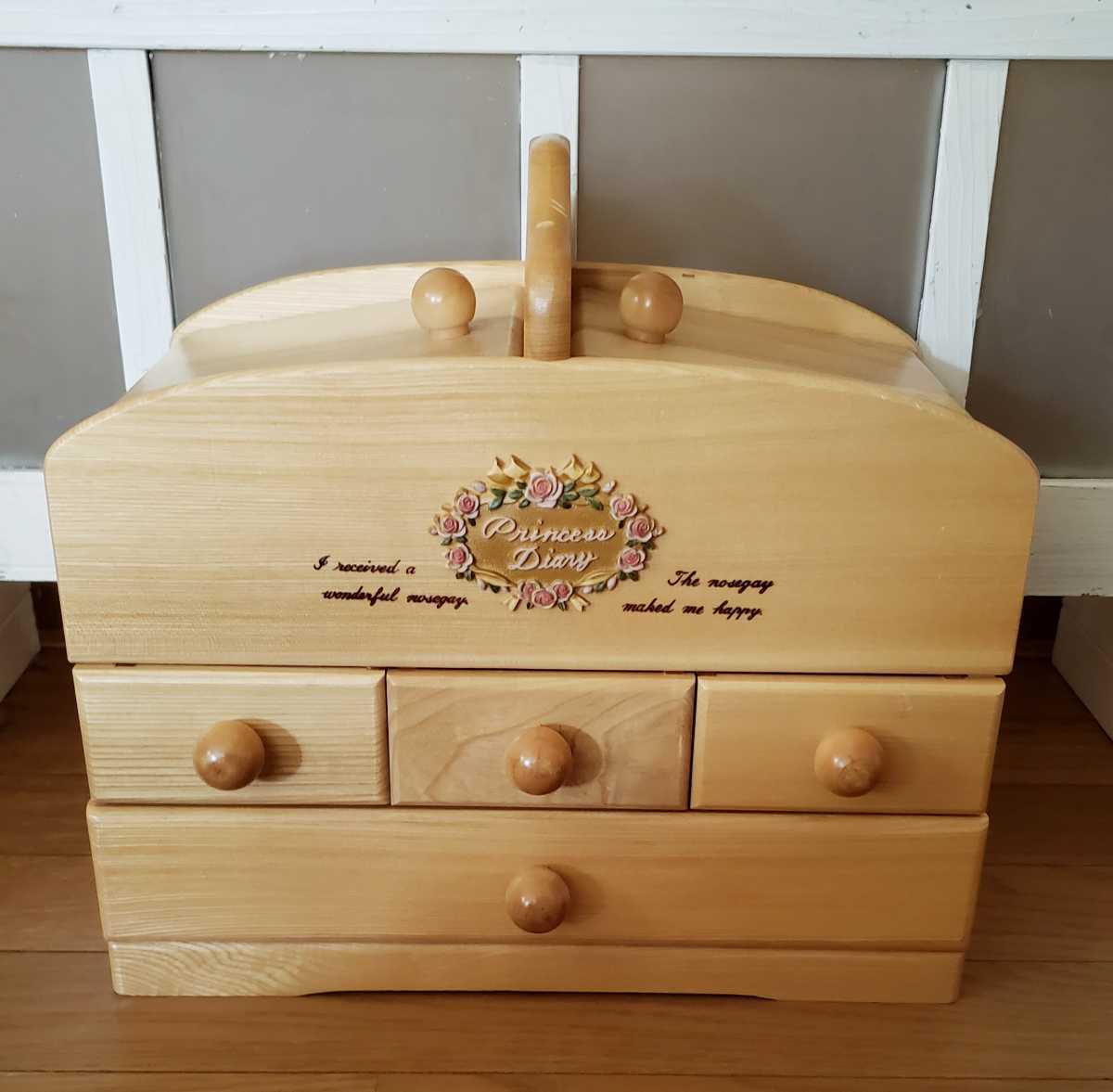 木製  ソーイングボックス  裁縫箱