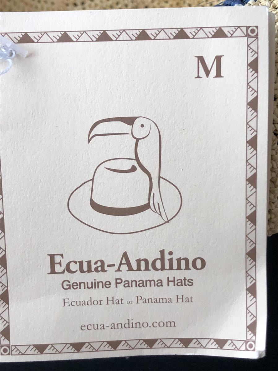新品 エクアアンディーノ ハンドメイド パナマハット カンカン帽　　Ecua-Andino panama hats 天然素材 エクアドルハット 玉5572_画像4