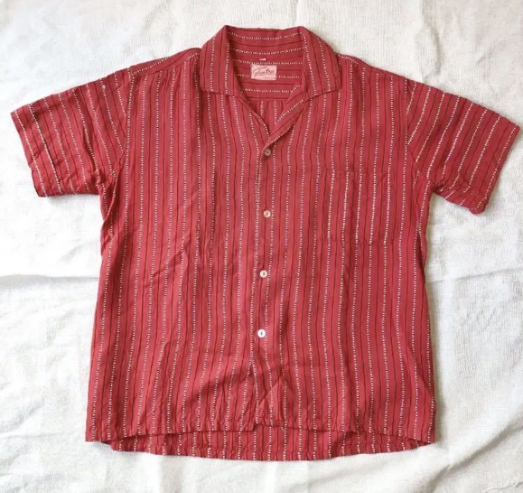 50\'s England leisure shirt rayon open color shirt America France euro shirt short sleeves Vintage rockabilly 