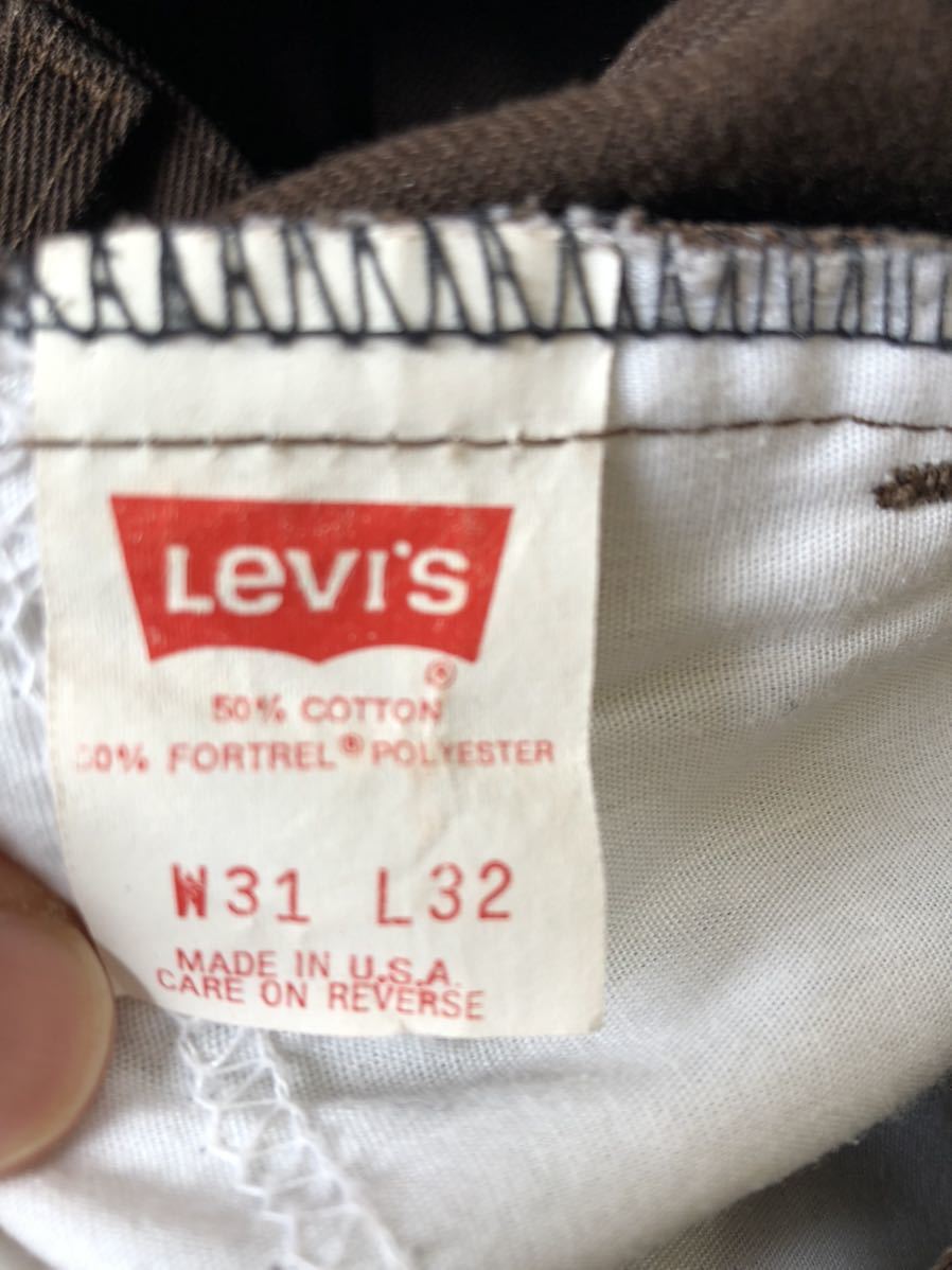 80s levi's リーバイス 505ブラウン コットンツイル カラー パンツ Leeリー アメリカ ビンテージ 501 517 519 デニム カツラギ アメリカ製
