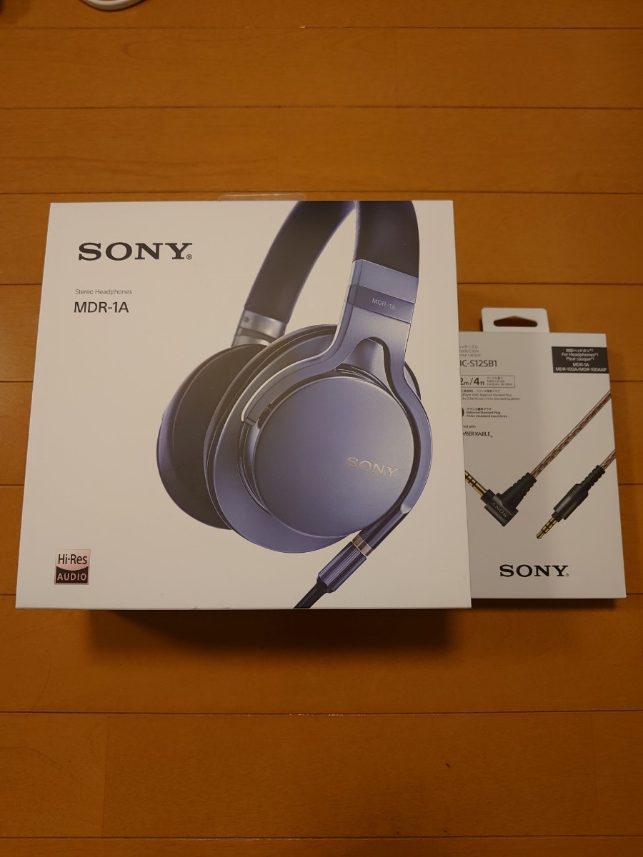 新品同 SONY ヘッドホンMDR-1A & リケーブル(キンバー)MUC-S12SB1