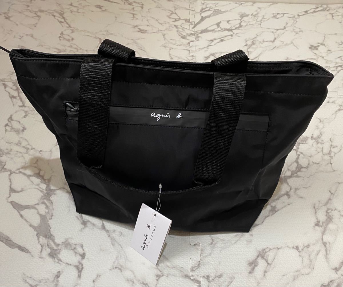 美品 アニエスべー ナイロントートバッグ ブラック PAS07-01